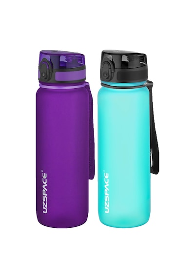 Uzspace 2'li Tritan Matara Seti 800 Ml 14 Farklı Renk Seçeneği Fiftyfifty-3053seta Mor - Buz Mavisi