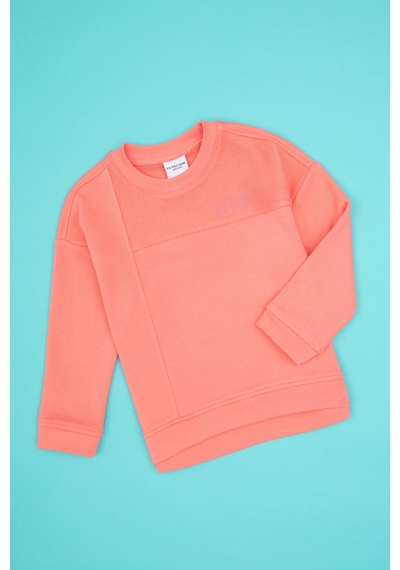 U.S. Polo Assn. Kız Çocuk Neon Pembe Bisiklet Yaka Sweatshirt 50317991-VR105