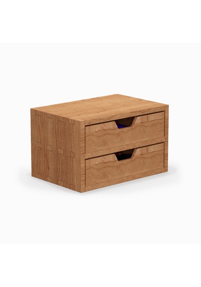 Desna İki Katlı İki Çekmeceli Dolap - Kiraz 18 Cm X 12.1 Cm X 10.8 Cm Woodsaka Doğal Ahşap