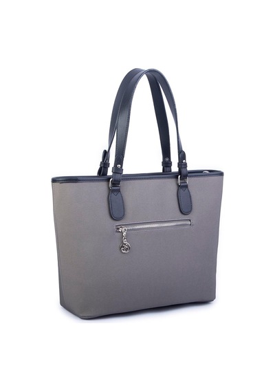 Nas Bag Kadın Omuz Çantası Spor Şık Ayarlanabilir Omuz Askılı Gri Siyah Lacst 33x27x12 Cm Gri - Siyah