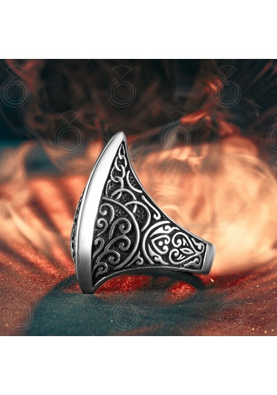 925 Ayar Gümüş Viking Baltası Tasarım Erkek Yüzük Gümüş