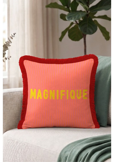 Magnifique Çizgili Fuşya Mercan Saçaklı Yastık Kılıfı-yazı Retro Sarı Bordo Püsküllü Kırlent Kılıfı Kayıp Yörünge Mira Magnifique Çizgili Fuşya Mercan Saçaklı Yastık Kılıfı-yazı Retro Sarı Bordo Püsküllü Kırlent Kılıfı Kayıp Yörünge Mira