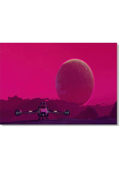 Cakasepetim No Man's Sky Uzay Gemisi Ve Dev Gezegen Ahşap Mdf Tablo