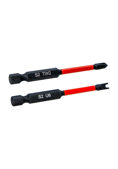 6603 Tri-wing Tw2/ U-shaped U6 Vidalama 2'li Bits Uç Seti 75mm