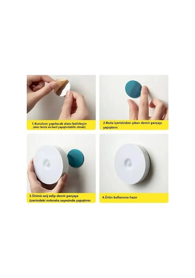 Harekete Duyarlı Sensörlü Sarjlı Mıknatıslı Gün Işık Led Mutfak, Banyo, Yatak Odası Led Işık 6 Günışığı