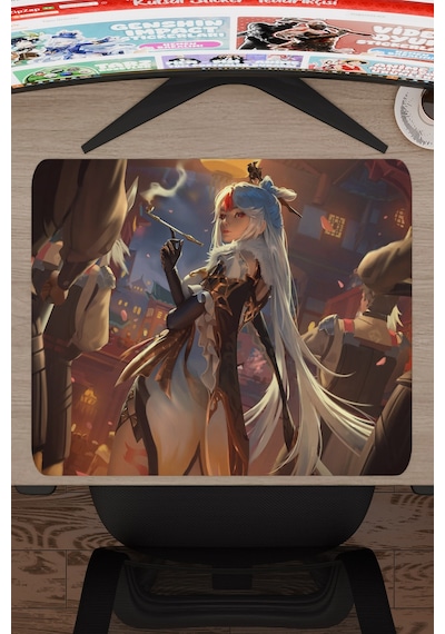 Ningguang Genshin Impact Anime Oyuncu V4 - 48x40 Xl Gaming Mouse Pad Fare Altlığı