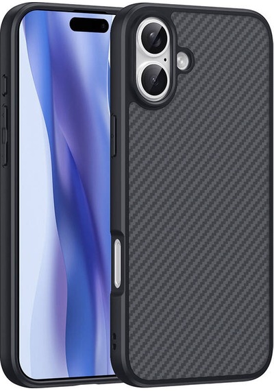 Ardemix Apple Uyumlu iPhone 16 Plus Magsafe Şarj Özellikli Karbon Fiber Tasarımlı Elnino K Siyah