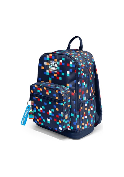Coral High Lacivert Geometrik Desenli Okul Sırt Çantası 33235 Lacivert