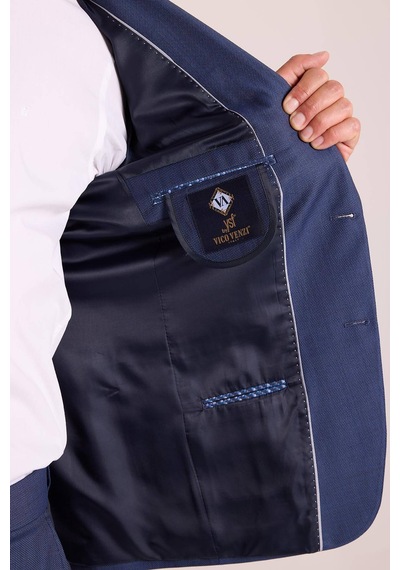 Ysf Erkek Petrol Slim Fit Sivri Yaka Takım Elbise Petrol