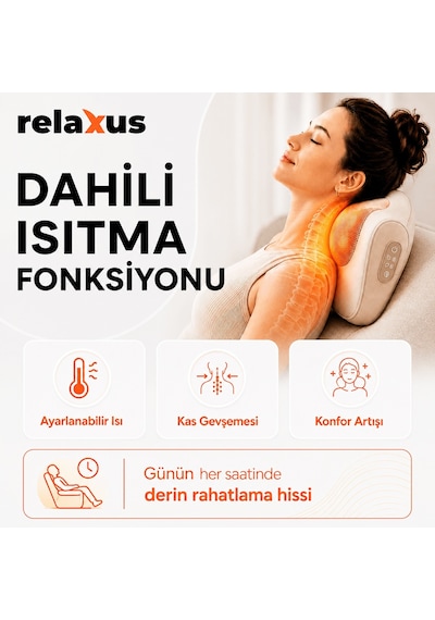 Rlx40 Taşınabilir Şişirilebilir Ovmalı Isıtmalı Masaj Yastığı Krem
