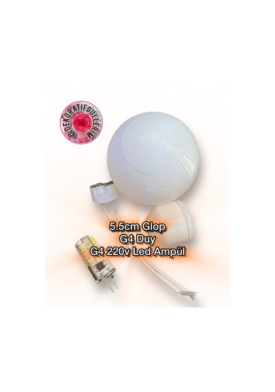 5,5cm Glop G4 Işıklı 220volt Dekoratif Çiçek İmalatı Pla Organik