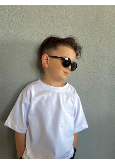 Yeni-unisex 12-36 Ay Polarize Ve Uv Korumalı Siyah Çocuk Güneş Gözlüğü Siyah