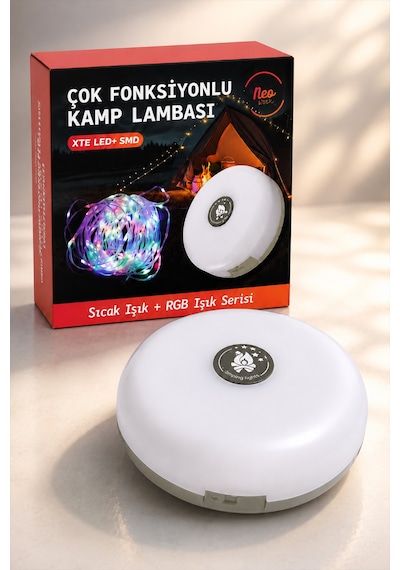1200 Mah Bataryalı Çok Fonksiyonlu Kamp Lambası Ve 10 Metre Rgb Işık Şeridi