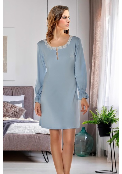 Gecelik,ess002-000505 Açık Bej - Beyaz