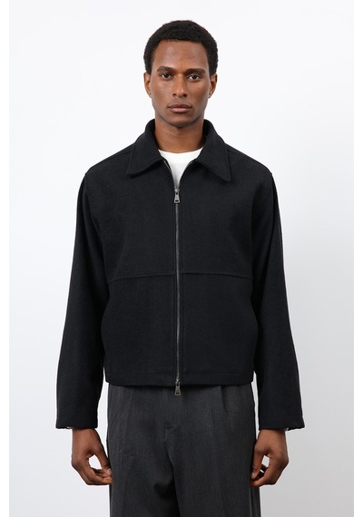 Antioch Regular Fit Dokulu Erkek Mont Siyah