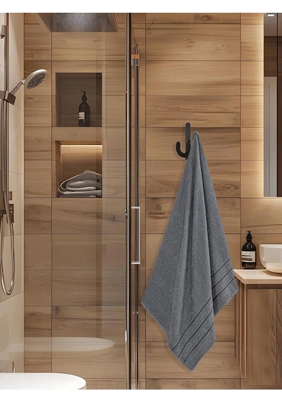 Bej Banyo Havlusu Tekli Dora 90x150 Cm Yüksek Emici Gri