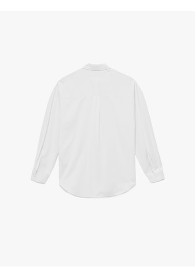Koton Regular Fit Pile Detaylı Uzun Kollu Poplin Gömlek Beyaz 6wak60070uw Beyaz