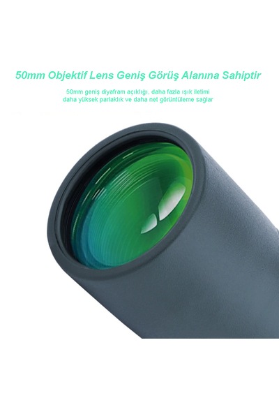 Monozone Hd Teleskop Monoküler El Dürbünü 10-30x50 Zoom Tripot Yeşil - Siyah
