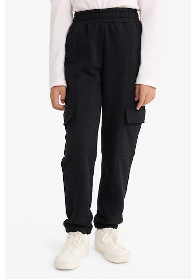 Defacto Kız Çocuk Beli Lastikli Kargo Jogger Eşofman Altı E6928a825aubk81 Siyah