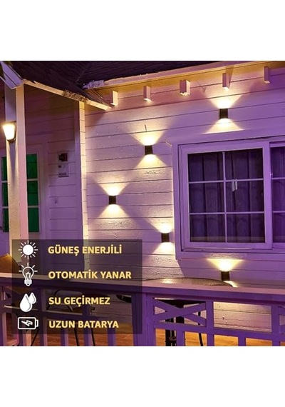 Robeve Tekli Solar Bahçe Aydınlatması Güneş Enerjili Bahçe Aydınlatması Duvar Lambası Çift Taraflı Aplik Iş Çok Renkli