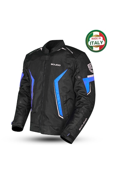 Scudo Roma 4 Mevsim Erkek Motosiklet Ceketi Siyah/mavi