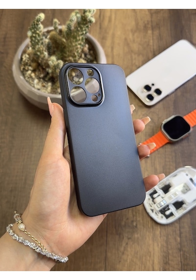 Apple iPhone 13 Pro Uyumlu Süper İnce Mat Ultra Thin Silikon Kılıf Siyah
