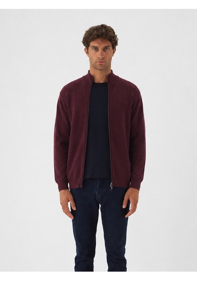 Xint Bordo Pamuk Dokulu Regular Fit Hırka 801742