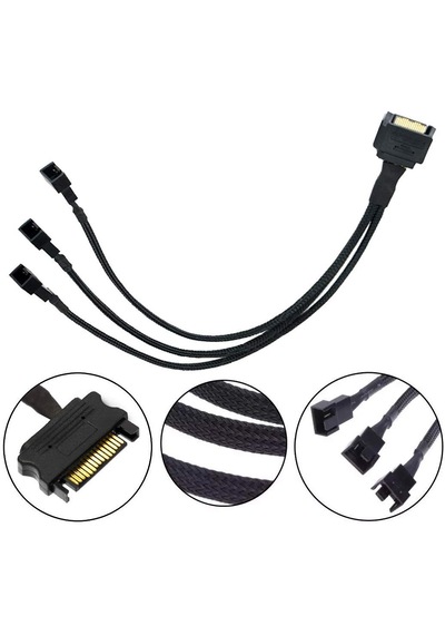 Sata Fan Power Kablosu 3 Port Y Pin Pwm Çoklayıcı Splitter Fan Ka