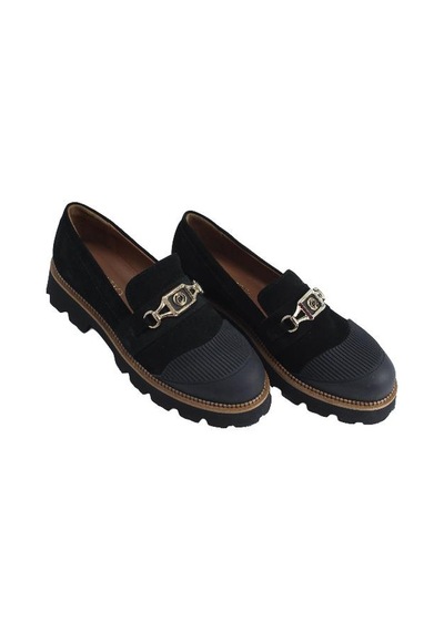 Poletto Hakiki Deri Sıyah Loafer Düz 02 318 05-1901 Siyah