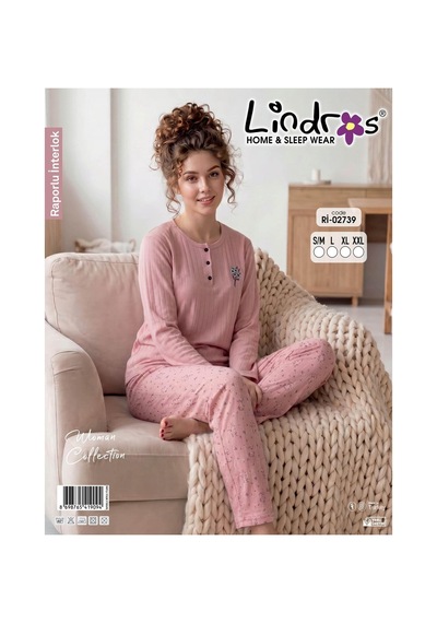 Boyraz Lindros Kadın Düğme Yaka Raporlu İnterlok Kışlık Pijama Takımı 02739 - 1 Adet Pudra Boyraz Lindros Kadın Düğme Yaka Raporlu İnterlok Kışlık Pijama Takımı 02739 - 1 Adet Pudra