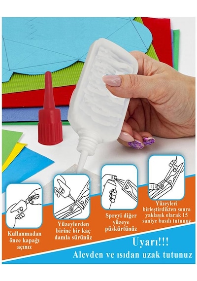 Hızlı Yapıştırıcı Spreyli 200 Ml 1 Adet Activatör Spreyli Mdf Japon Yapıştırıcı Seti Genel Amaçlı Profesyonel Hızlı Yapıştırıcı