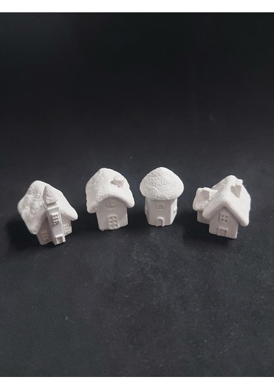 Dekoratif Kış Evi 4 lü Set