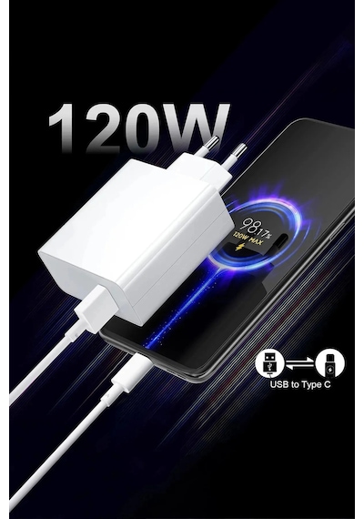 Type-c 120 Watt Hızlı Şarj Aleti Adaptör Hızlı Şarj Kablo Set