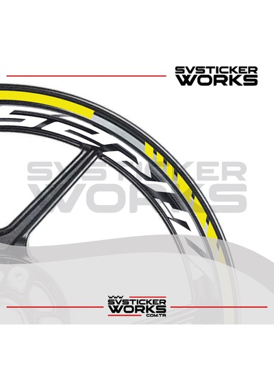 Yamaha Yzf-r25 Jant Sticker Dış Ve İç Set Sticker Jant Şeridi Sarı