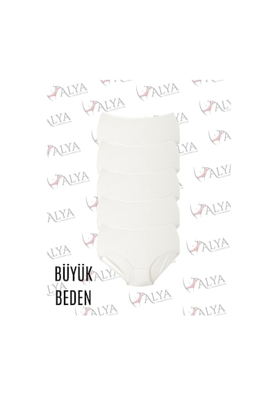 Alya Underwear Kadın Extra Battal Külot - 5 Adet Beyaz 8xl, 9xl, 10xl Beyaz
