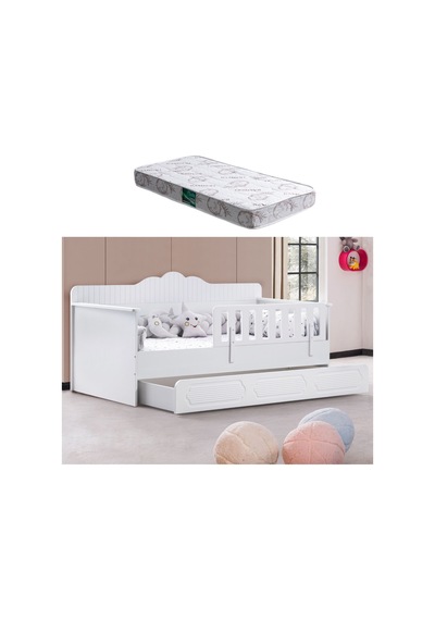 Yavrulu Karyola, Flower Yavrulu Montessori Karyola - Gri + 1 Adet Comfort Yatak Beyaz-90 X 190 Yavrulu Karyola, Flower Yavrulu Montessori Karyola - Gri + 1 Adet Comfort Yatak Beyaz-90 X 190