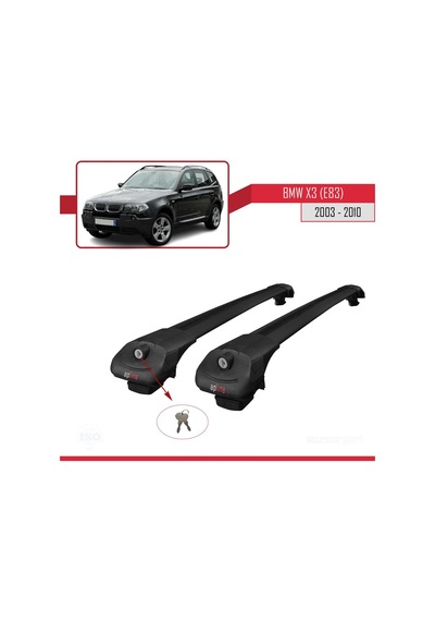 Bmw X3 E83 2003-2010 Arası İle Uyumlu Ace-1 Ara Atkı Tavan Barı Siyah