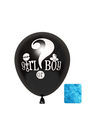 Girl Or Boy Siyah Cinsiyet Belirleme Balonu Erkek Bebek 18 Inc