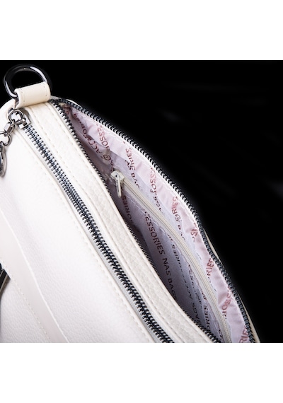 Nas Bag Çok Gözlü Yumuşak Ve Hafif Yapılı Çift Askılı Omuz Ve Çapraz Çanta 30x24 Cm Krem Lopez