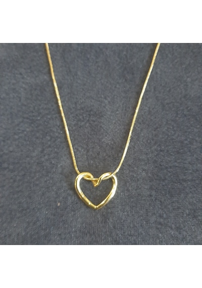 Stainless Steel Çelik Kolye Sade Kalp Gold
