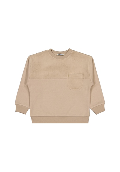 Civil Boys Peluş Garnili 2-5 Yaş Sweatshirt - Kahverengi Açık Kahverengi