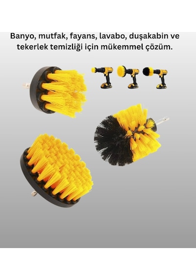 3 Lü Matkap Ucu Fırça Takımı Zorlu Kirler İçin