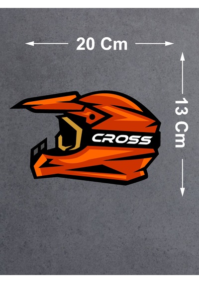 Cross Motosiklet Kask Sticker - Araba Oto Motosiklet Sticker - 00021 20x13 Cm