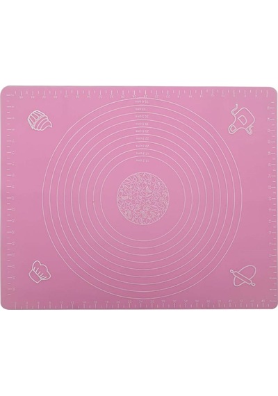 Silikon Ölçülü Hamur Açma Matı Pembe
