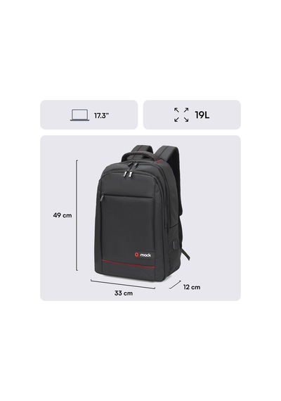 Mack Office Mcc-007 Laptop Sırt Çantası, Profesyonel Sırt Çantası Siyah
