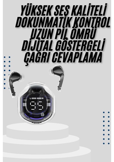 Mey İthalat 2025 Model Kablosuz Bluetooth Kulaklık Anc Enc Destekli Hifi Stereo