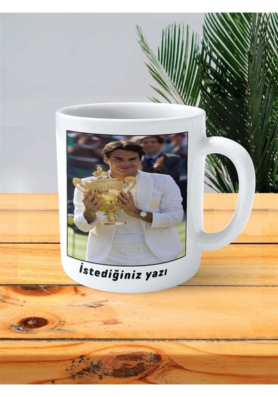 Roger Federer Baskılı Kupa Bardak Kişiye Özel Desen 2 Çok Renkli