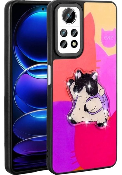 Xiaomi Redmi Note 12 Pro 4g Kılıf Parlayan Kabartmalı İkonik Figürlü Zore Amas Silikon Kapak Mor