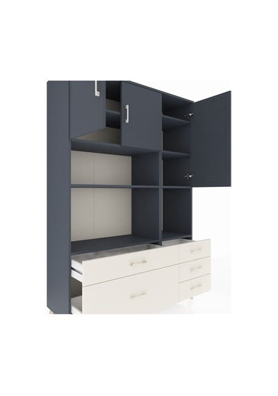 Hyperion Dolap 8 Raflı 5 Çekmeceli 3 Kapaklı 132x44x195 Antrasit-antrasit/aytaşı Antrasıt/aytası Hyperion Dolap 8 Raflı 5 Çekmeceli 3 Kapaklı 132x44x195 Antrasit-antrasit/aytaşı Antrasıt/aytası