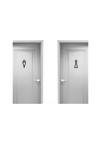 Caju Art & Decoration Modern Ahşap Erkek Kadın Wc Tuvalet Kapı Yönlendirme Işareti Genel